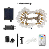 LED-Hanfseil-Dekoleuchte 10m Solarleuchte Gartenlicht Gartenbeleuchtung