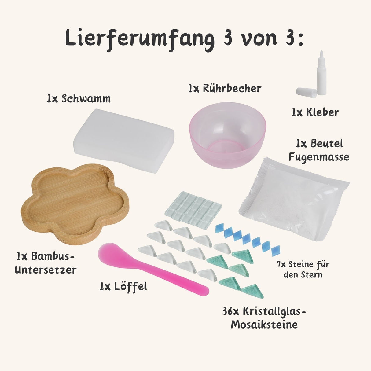 3er-Set DIY-Mosaik-Untersetzer Sonne Saturn Stern Untersetzer-Bastelset
