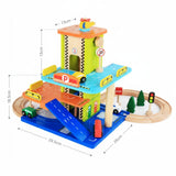 Holz-Parkhaus für Kinder mit Zubehör Spielgarage Parkgarage Spielzeug
